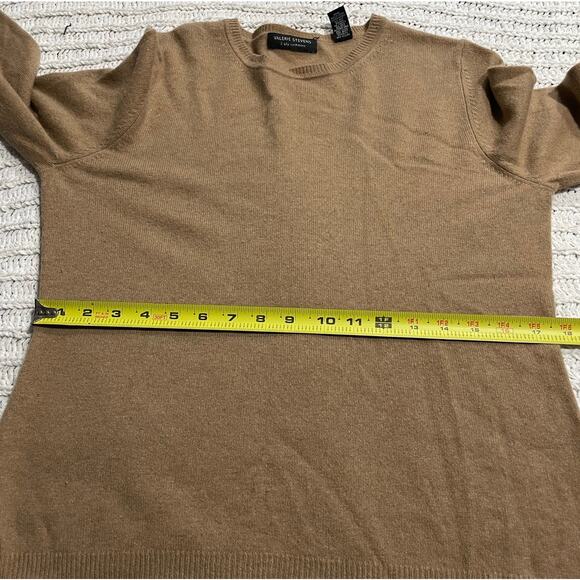 Valerie Stevens 2-Ply 100% Cashmere Crew Neck Sweater Women's Size Medium Brown - Picture 5 of 8